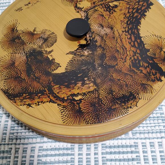 Vintage Japan Laquerware Lidded Dish Bowl Sectioned Tray Removeable 11.5 Asian - Picture 4 of 16